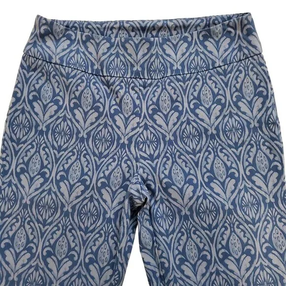 Soft Surroundings Tesori Print Straight Leg Ankle Pants Blue Size S - Picture 5 of 15